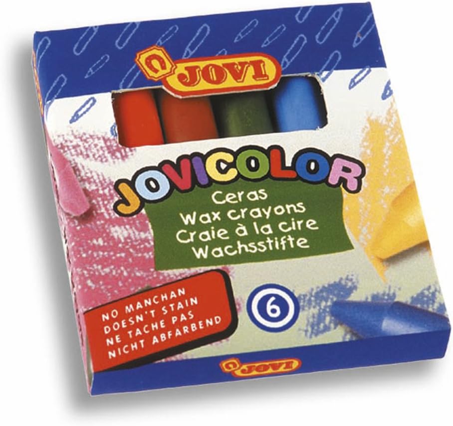 JOVI 6 COLOUR WAX CRAYONS PACK