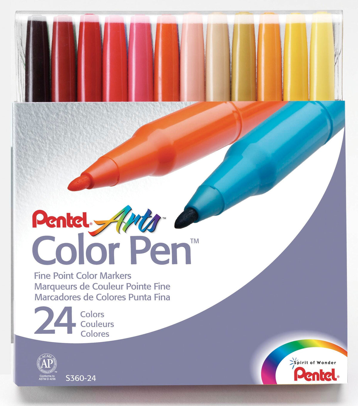 MARKER PENTEL COLORED FINE POINT TIP SET OF 24