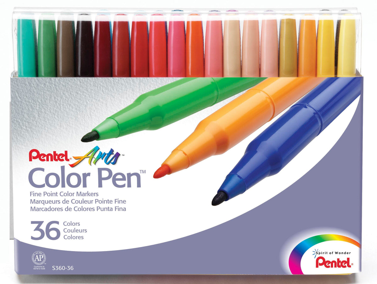 MARKER PENTEL COLORED FINE POINT TIP SET OF 36