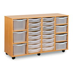 Monarch 16 single, 4 double & 3 triple combination tray unit - Transparent