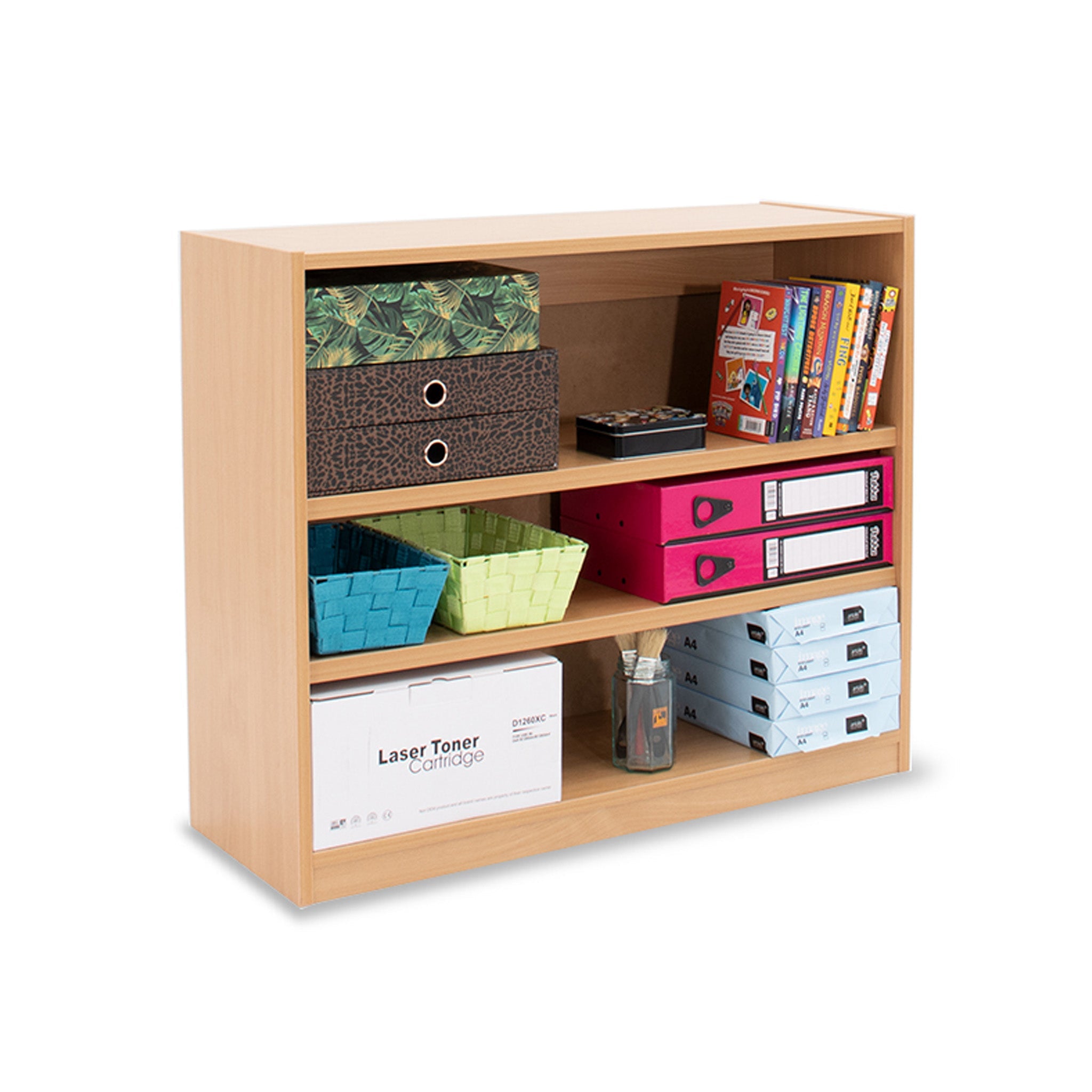 Monarch MEQ750 open bookcase with 2 adjustable shelves