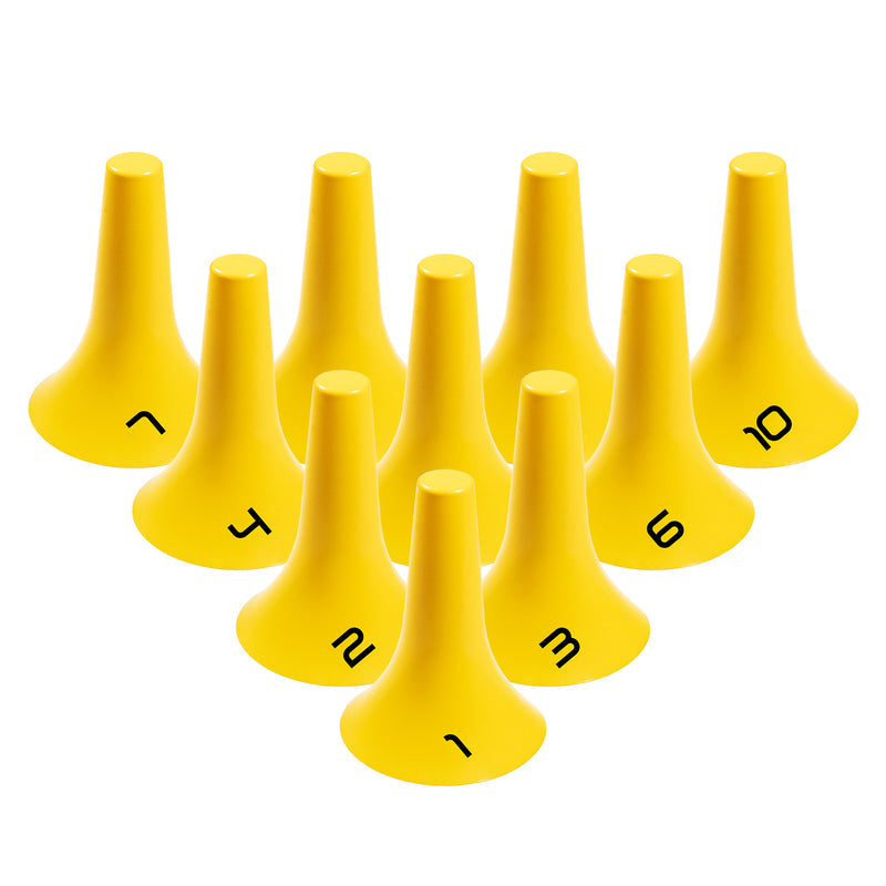 DS Numbered Sphere Cones 9\" (Set of 10) Yellow