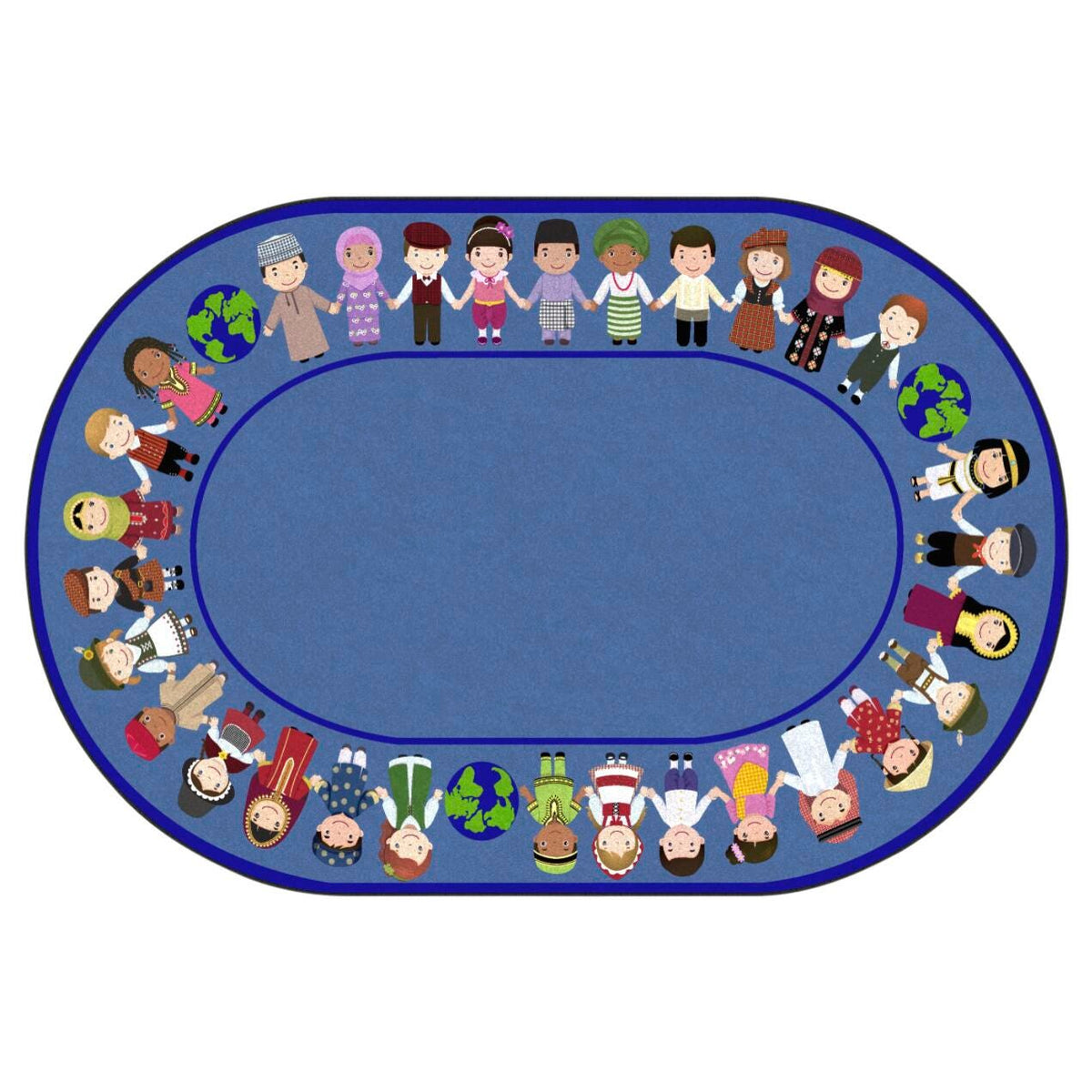 CHILDCRAFT - CARPETS - THE WORLD IS IN OUR HANDS - OVAL - 6 FT X 9 FT - SPECIFY COLOR