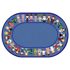 CHILDCRAFT - CARPETS - THE WORLD IS IN OUR HANDS - OVAL - 6 FT X 9 FT - SPECIFY COLOR