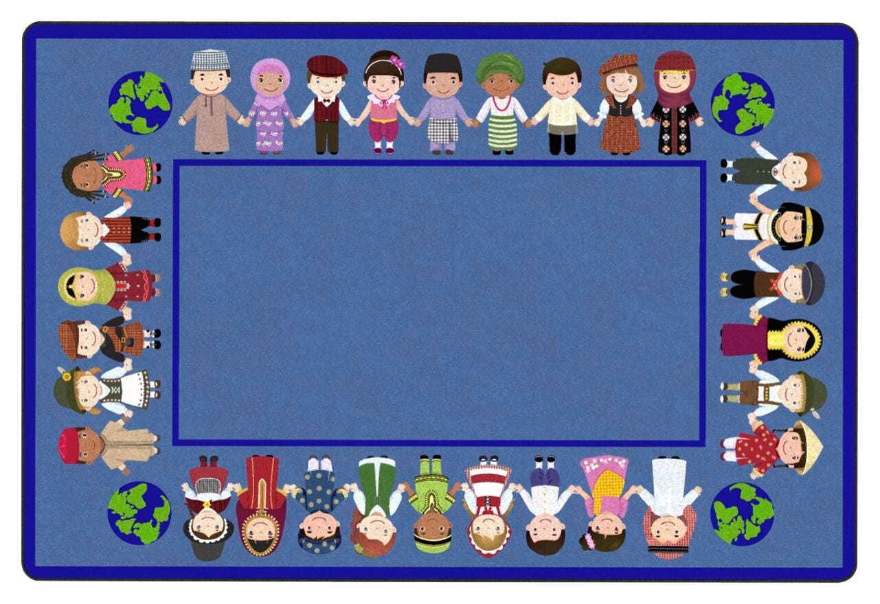 CHILDCRAFT - CARPETS - THE WORLD IS IN OUR HANDS - RECTANGLE - 6 FT X 9 FT - SPECIFY COLOR