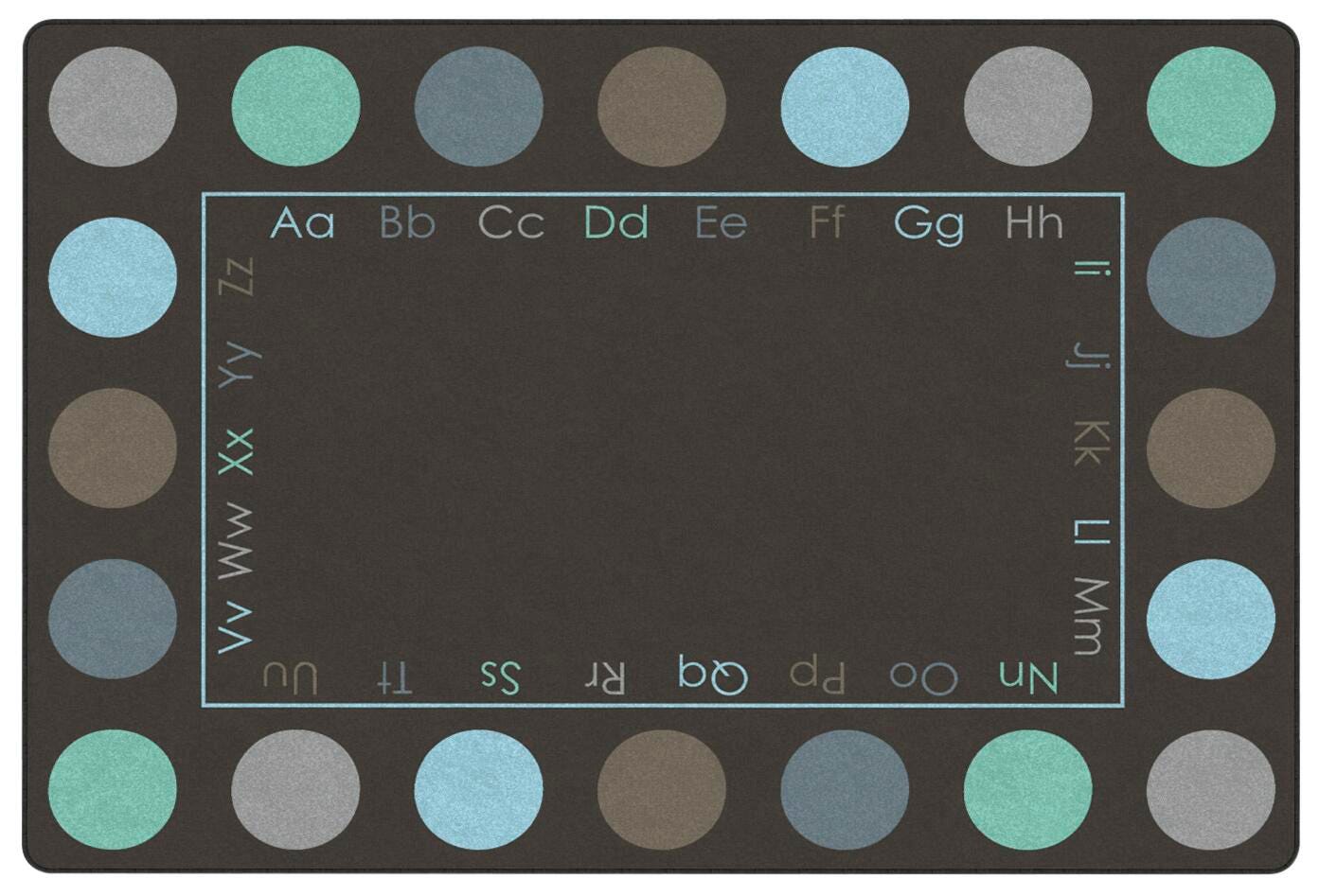 CHILDCRAFT - CARPETS - ALPHABET COLORFUL CIRCLES SEATS - RECTANGLE - 6 FT X 9 FT - SPECIFY NUMBER OF SEATS - SPECIFY COLOR