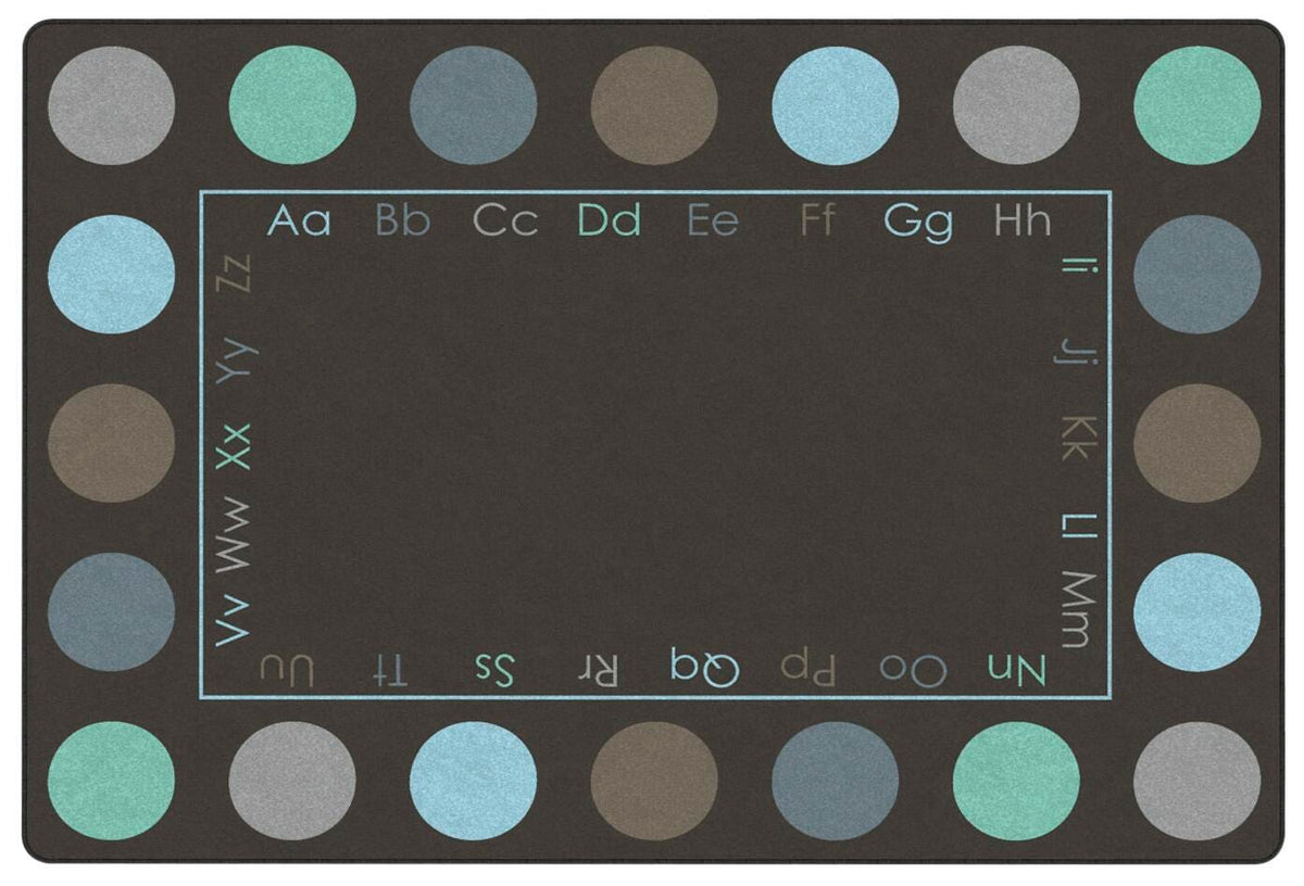 CHILDCRAFT - CARPETS - ALPHABET COLORFUL CIRCLES SEATS - RECTANGLE - 6 FT X 9 FT - SPECIFY NUMBER OF SEATS - SPECIFY COLOR