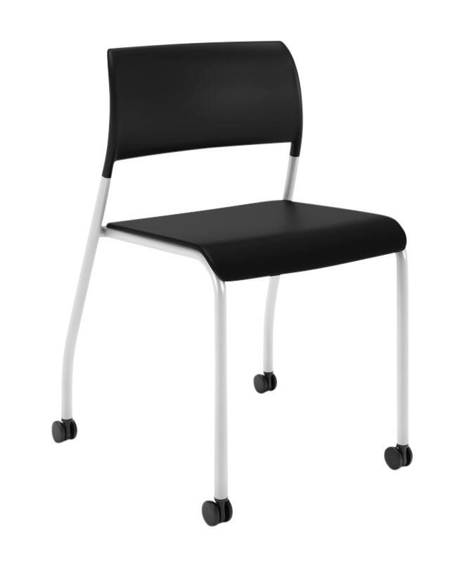 AFFORDABLE INTERIOR SYSTEMS PIERCE SIDE CHAIR WITH CASTERS - 20 X 23-1/2 X 34 IN - SPECIFY COLOR