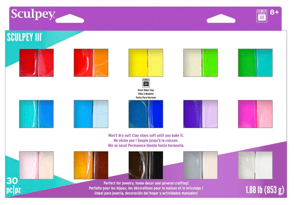 MODELING COMPOUND SCULPEY 30 COLOR SAMPLER SET OF 30