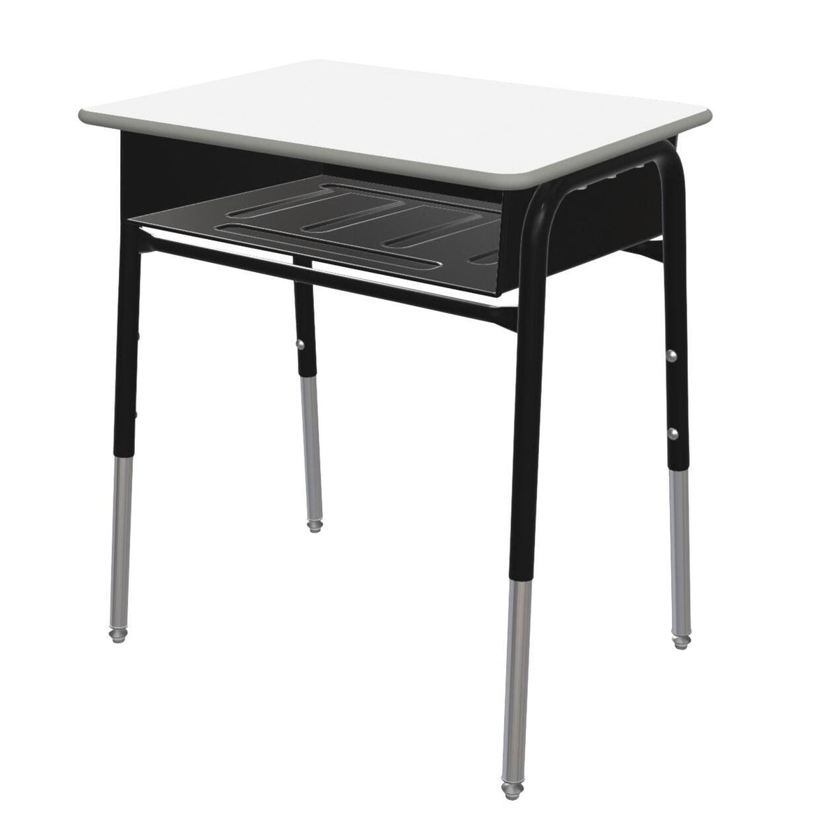 DESK - CLASSROOM SELECT - ROYAL SEATING 1600 OPEN FRONT DESK - 18 X 24 IN - MARKERBOARD - SPECIFY TOP COLOR - T-MOLD - SPECIFY EDGE COLOR - METAL BOOKBOX