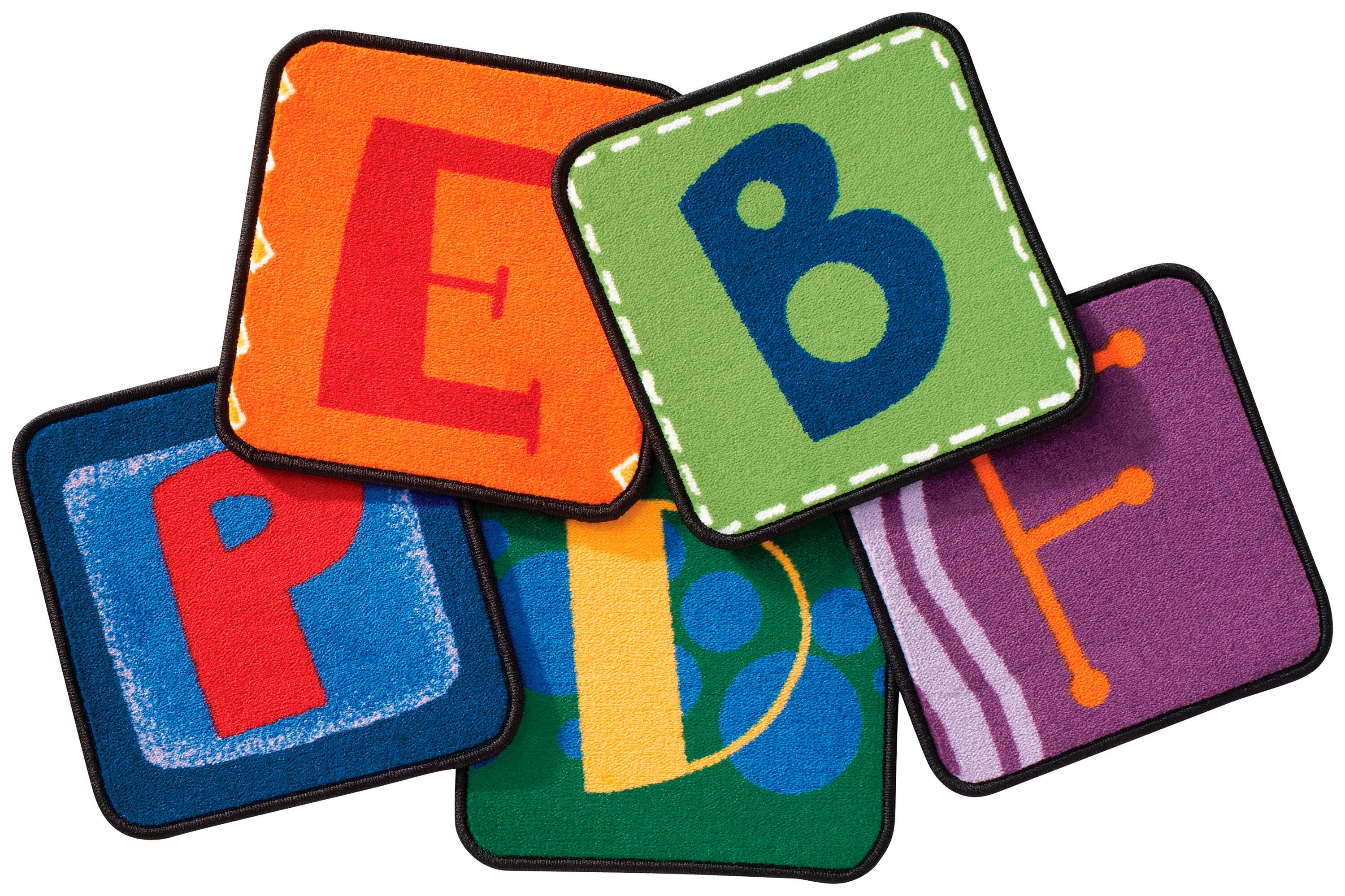 CARPETS FOR KIDS - KIDSVALUE PLUS TODDLER ALPHABET BLOCKS - SQUARES - SPECIFY PRODUCT DIMENSIONS - SPECIFY CARPET COLOR