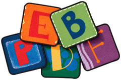 CARPETS FOR KIDS - KIDSVALUE PLUS TODDLER ALPHABET BLOCKS - SQUARES - SPECIFY PRODUCT DIMENSIONS - SPECIFY CARPET COLOR