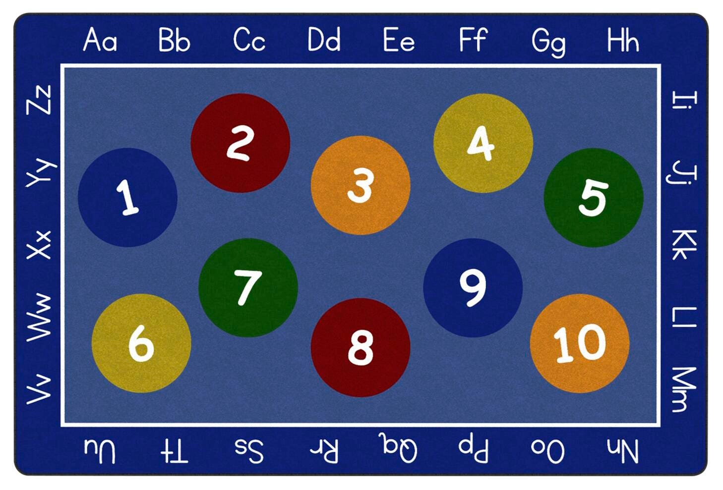 CHILDCRAFT - CARPETS - NUMBERS AND ALPHABET - RECTANGLE - 6 FT X 9 FT - SPECIFY CARPET COLOR