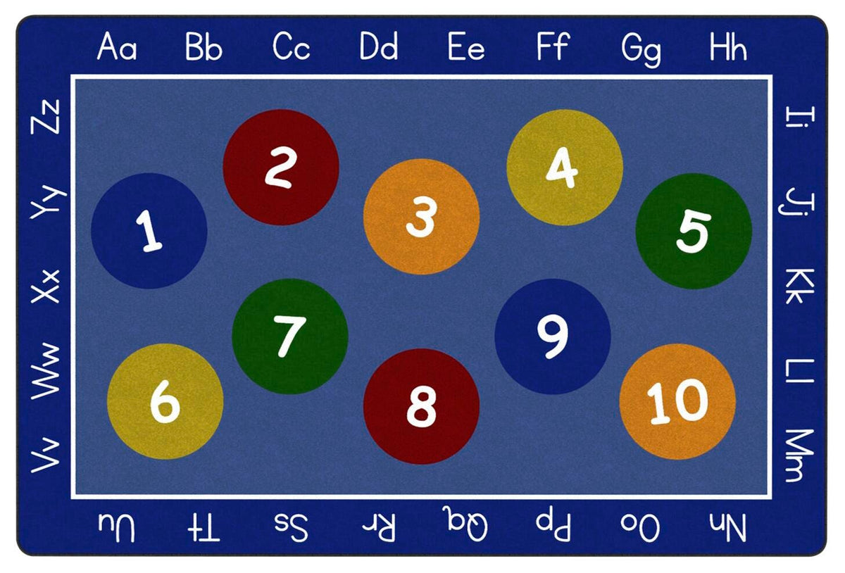 CHILDCRAFT - CARPETS - NUMBERS AND ALPHABET - RECTANGLE - 6 FT X 9 FT - SPECIFY CARPET COLOR