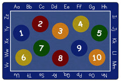 CHILDCRAFT - CARPETS - NUMBERS AND ALPHABET - RECTANGLE - 6 FT X 9 FT - SPECIFY CARPET COLOR