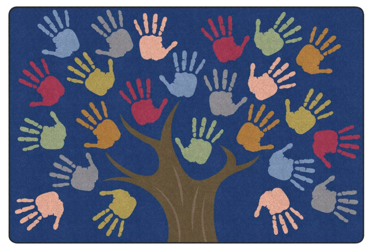 CHILDCRAFT - CARPETS - HANDPRINT TREE SEATING - RECTANGLE - 6 FT X 9 FT - SPECIFY CARPET COLOR