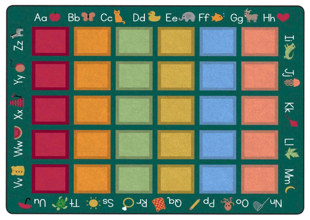 CHILDCRAFT - CARPETS - COLORFUL SQUARES - RECTANGLE - 6 FT X 9 FT - SPECIFY CARPET COLOR