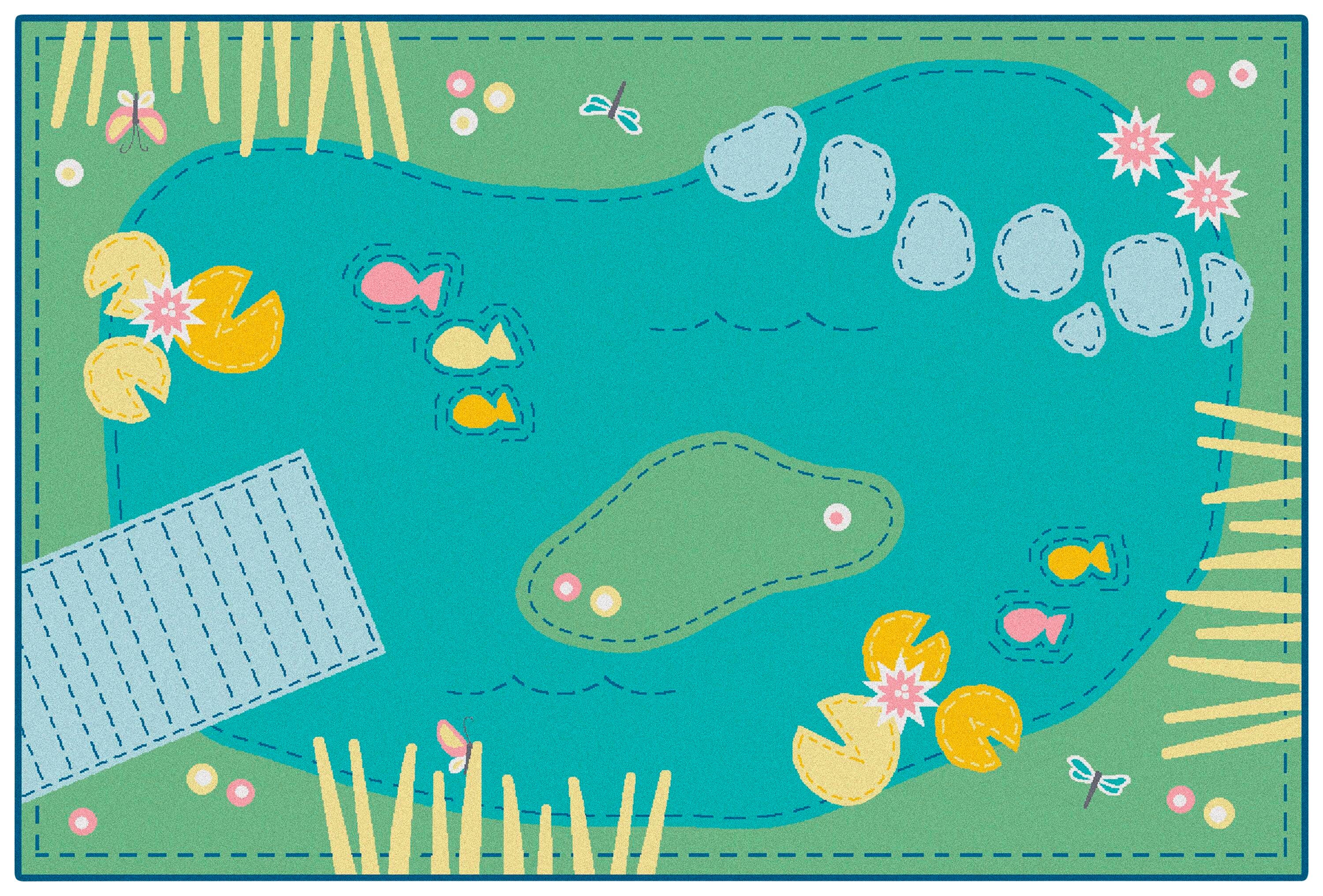 CARPETS FOR KIDS - KIDSVALUE TRANQUIL POND - RECTANGLE - 4 FT X 6 FT - SPECIFY CARPET COLOR