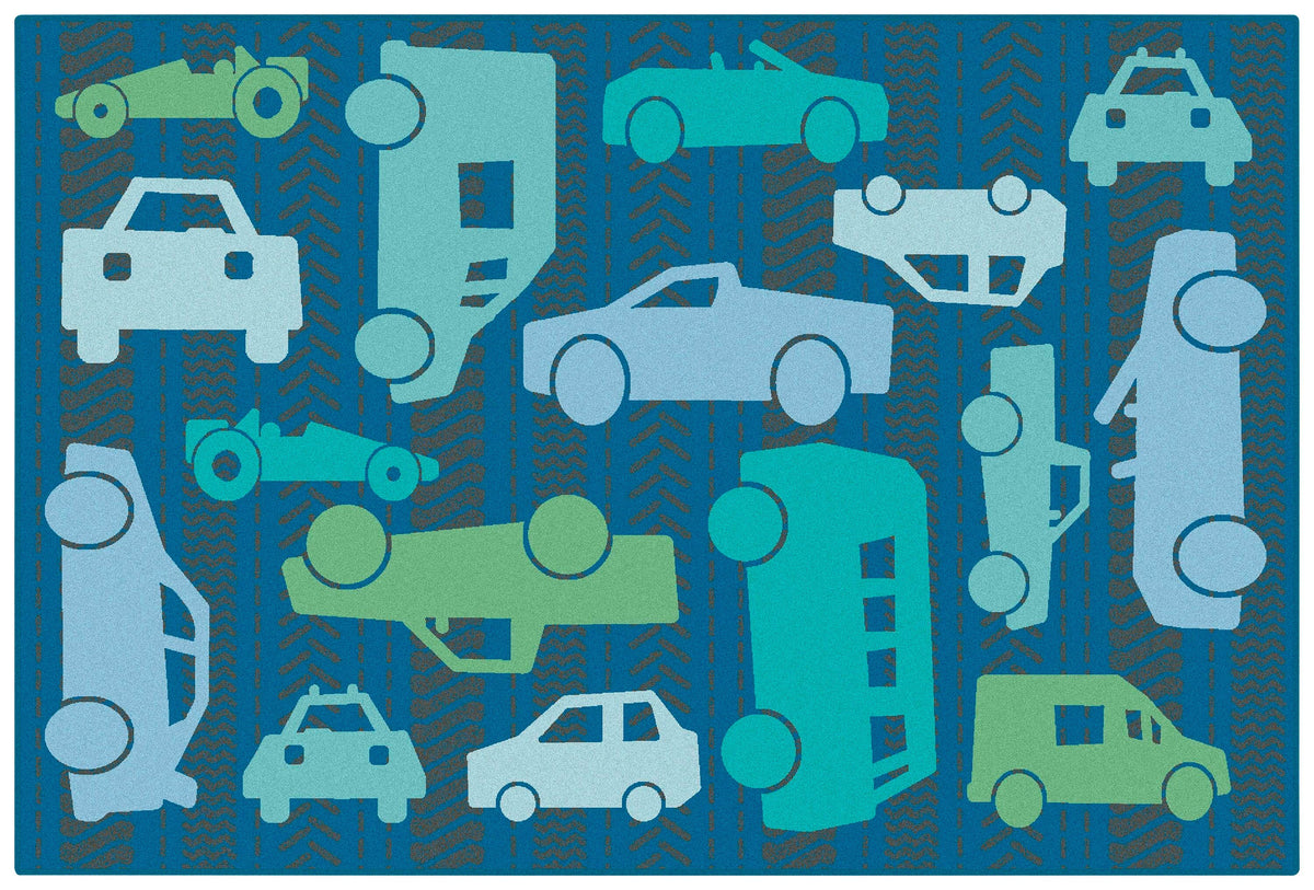 CARPETS FOR KIDS - KIDSVALUE PLUS ALL AUTOS - RECTANGLE - 6 FT X 9 FT - SPECIFY CARPET COLOR