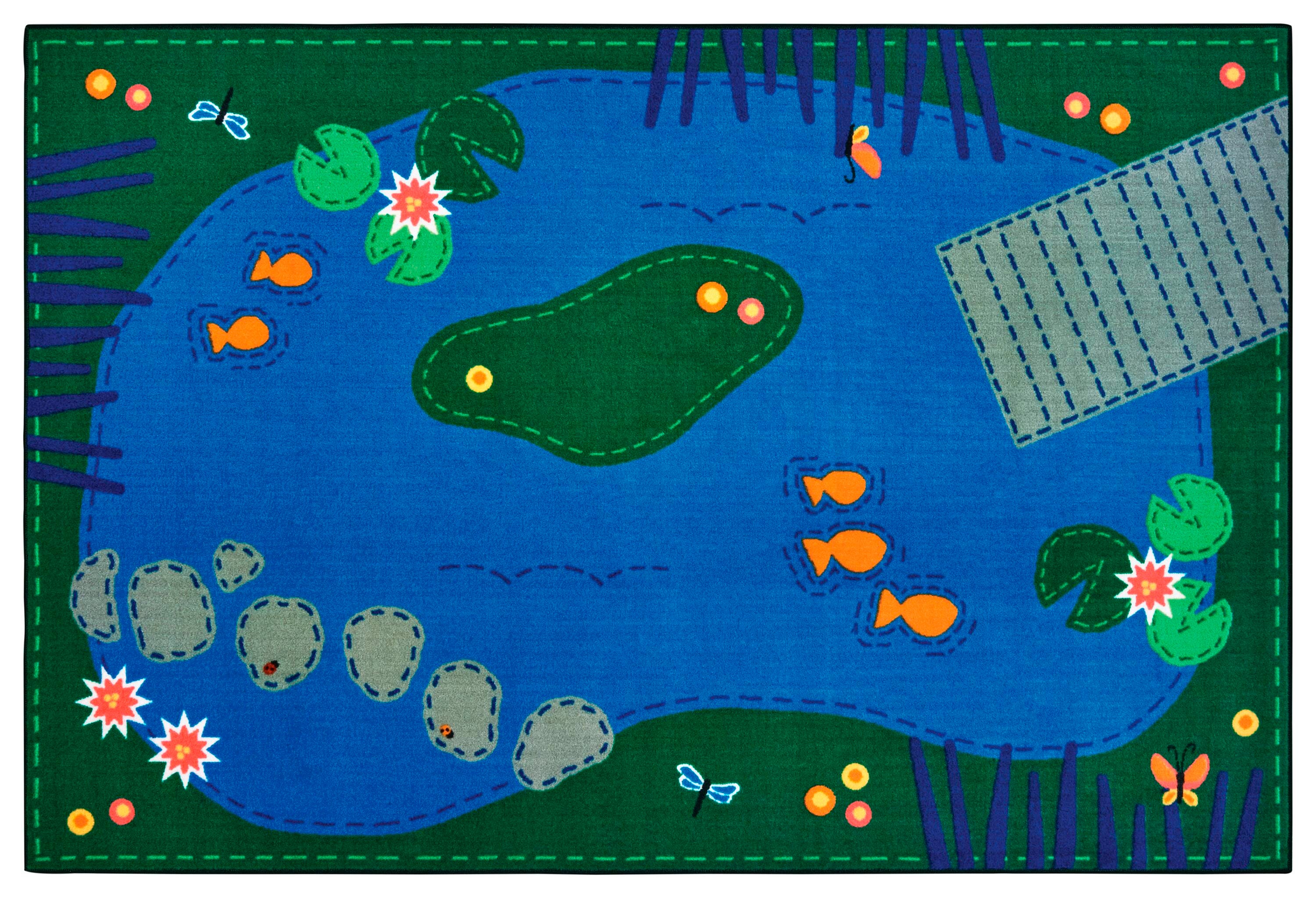 CARPETS FOR KIDS - KIDSVALUE PLUS TRANQUIL POND PLAYROOM - RECTANGLE - 6 FT X 9 FT - SPECIFY CARPET COLOR
