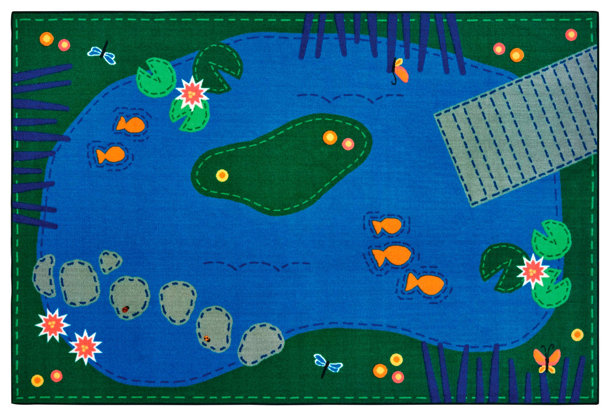 CARPETS FOR KIDS - KIDSVALUE PLUS TRANQUIL POND PLAYROOM - RECTANGLE - 6 FT X 9 FT - SPECIFY CARPET COLOR