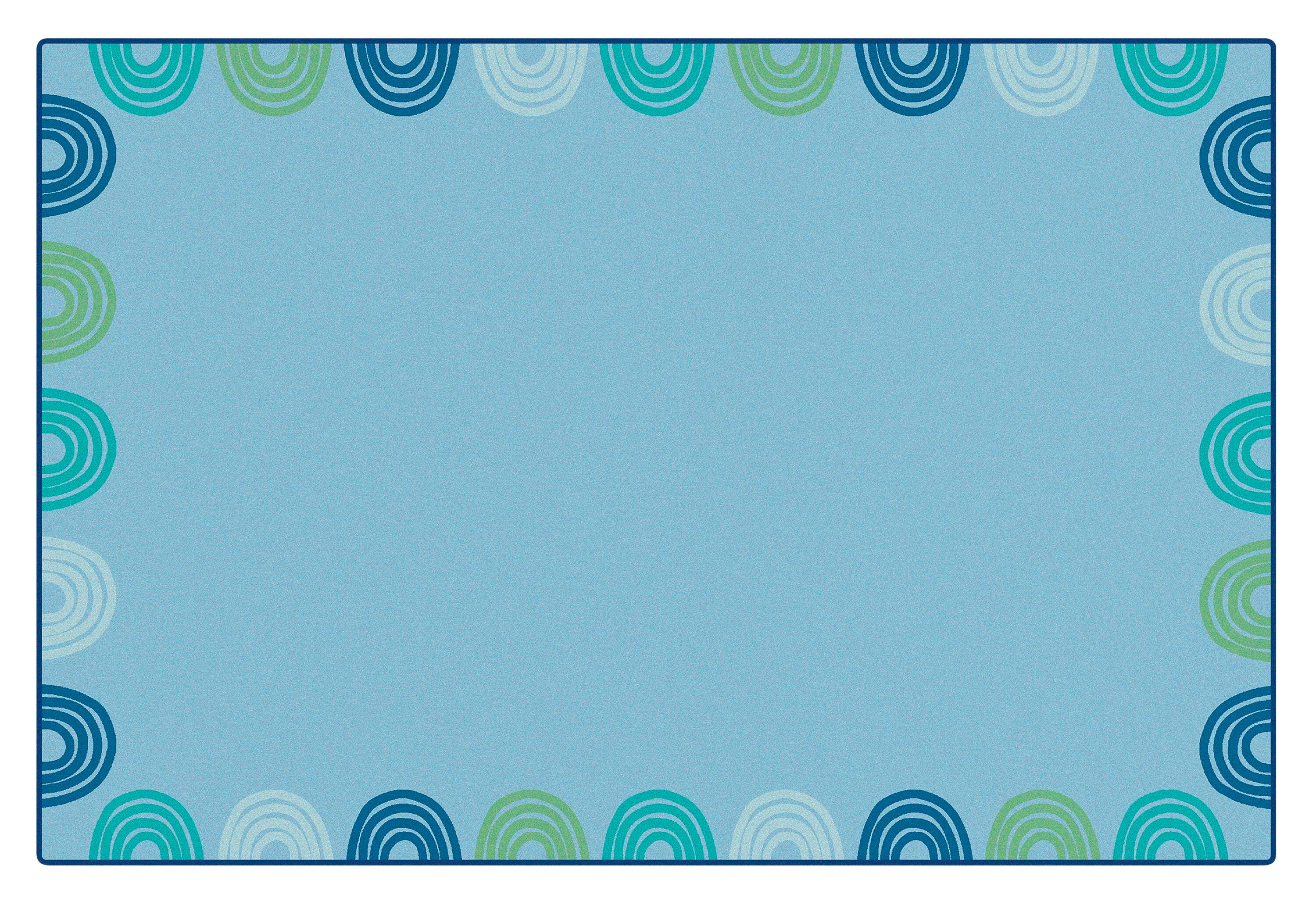 CARPETS FOR KIDS - KIDSOFT RAINBOWS BORDER - RECTANGLE - 6 FT X 9 FT - SPECIFY CARPET COLOR