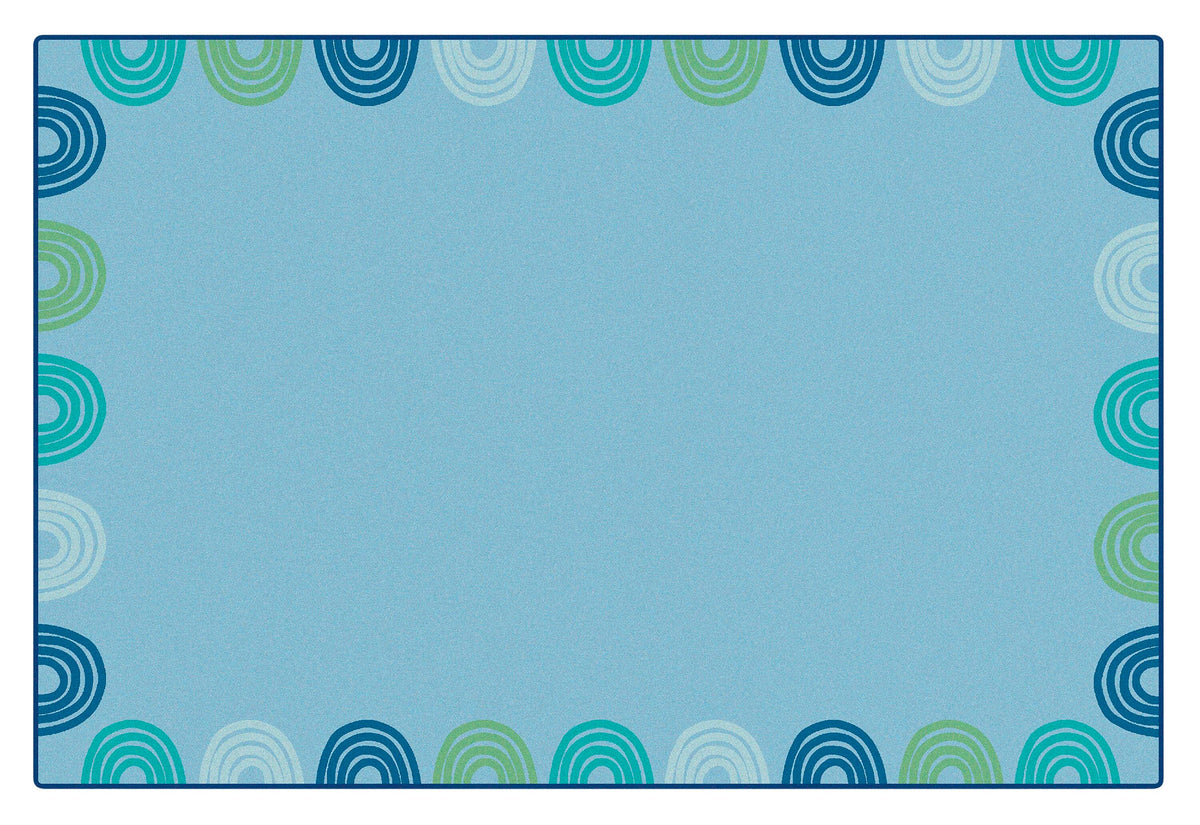 CARPETS FOR KIDS - KIDSOFT RAINBOWS BORDER - RECTANGLE - 6 FT X 9 FT - SPECIFY CARPET COLOR