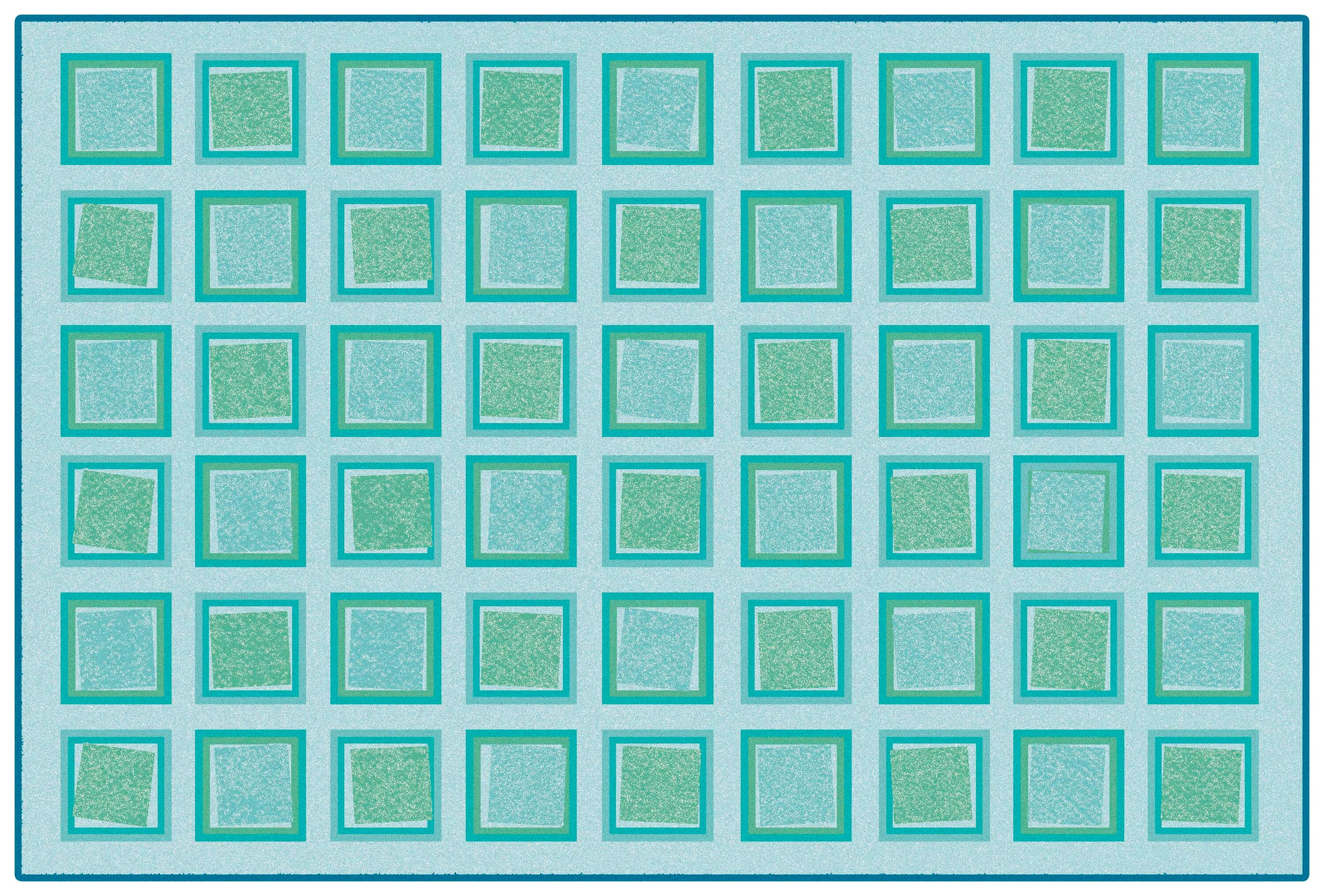 CARPETS FOR KIDS - KIDSVALUE PLUS SQUARED DECORATIVE - RECTANGLE - 6 FT X 9 FT - SPECIFY CARPET COLOR