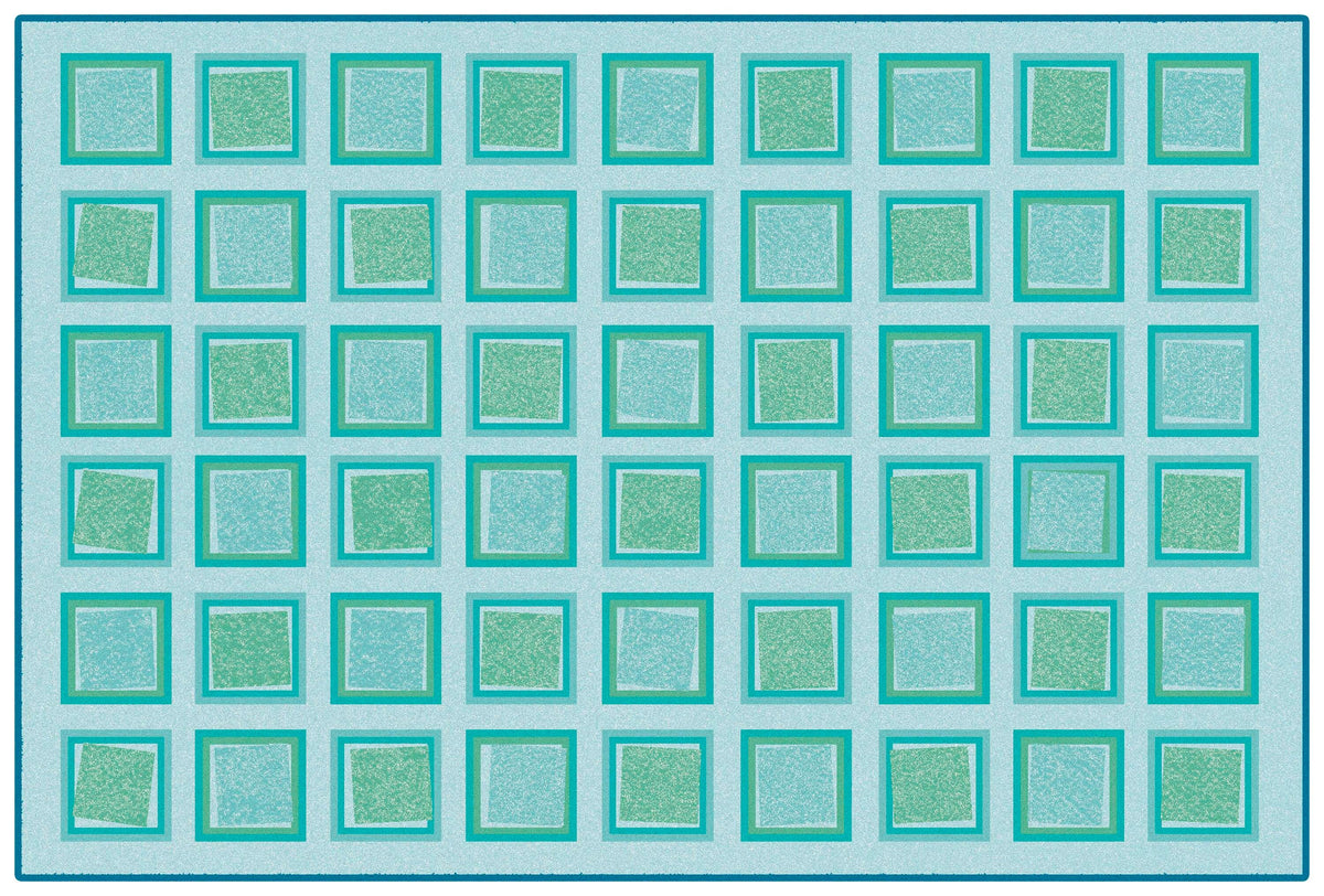 CARPETS FOR KIDS - KIDSVALUE PLUS SQUARED DECORATIVE - RECTANGLE - 6 FT X 9 FT - SPECIFY CARPET COLOR