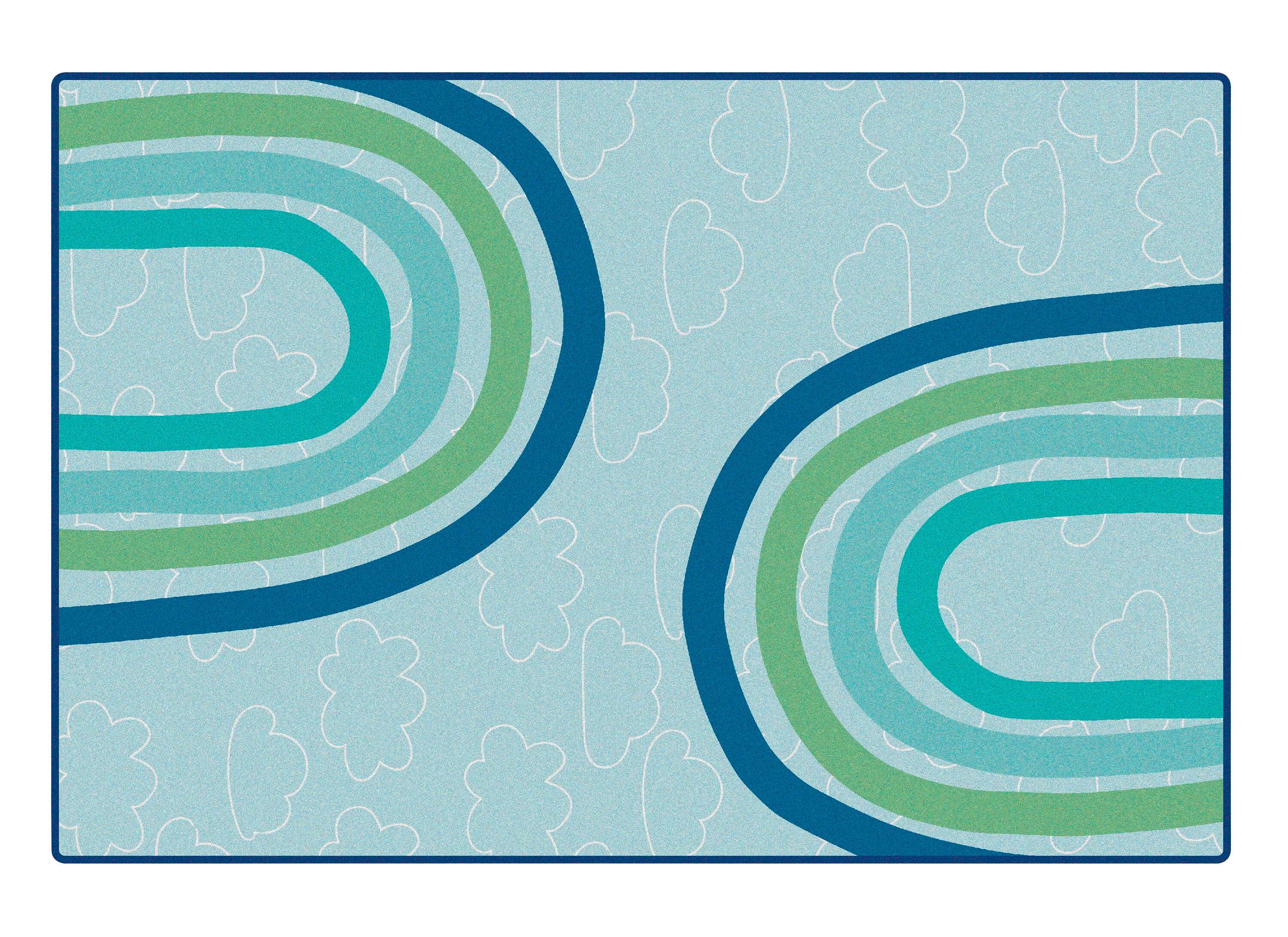 CARPETS FOR KIDS - KIDSOFT LARGE RAINBOWS - RECTANGLE - 4 FT X 6 FT - SPECIFY CARPET COLOR