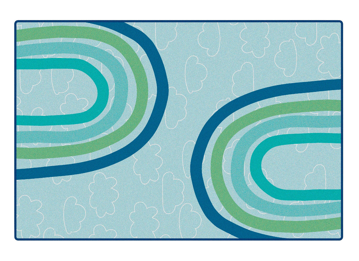 CARPETS FOR KIDS - KIDSOFT LARGE RAINBOWS - RECTANGLE - 4 FT X 6 FT - SPECIFY CARPET COLOR