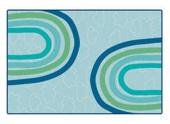 CARPETS FOR KIDS - KIDSOFT LARGE RAINBOWS - RECTANGLE - 4 FT X 6 FT - SPECIFY CARPET COLOR
