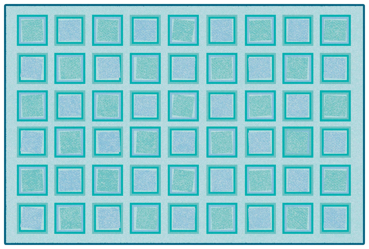 CARPETS FOR KIDS - KIDSVALUE SQUARED DECORATIVE - RECTANGLE - 3 FT X 4 FT 6 IN - SPECIFY CARPET COLOR