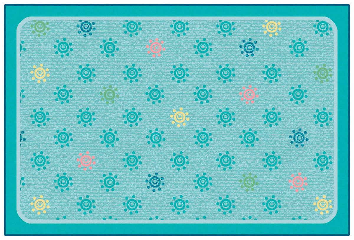 CARPETS FOR KIDS - KIDSVALUE SUNSHINE FLOWERS - RECTANGLE - 4 FT X 6 FT - SPECIFY CARPET COLOR