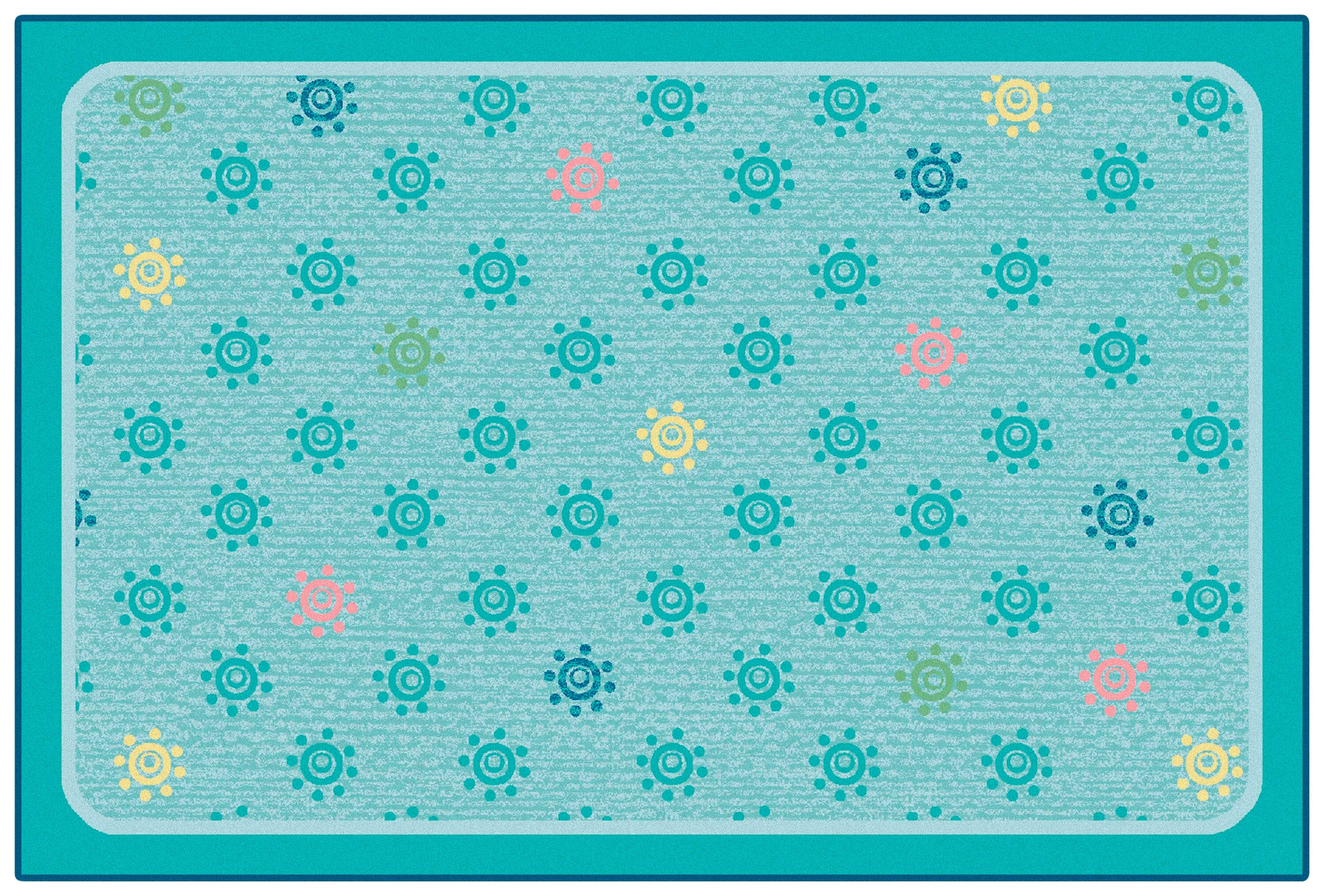 CARPETS FOR KIDS - KIDSVALUE SUNSHINE FLOWERS - RECTANGLE - 3 FT X 4 FT 6 IN - SPECIFY CARPET COLOR