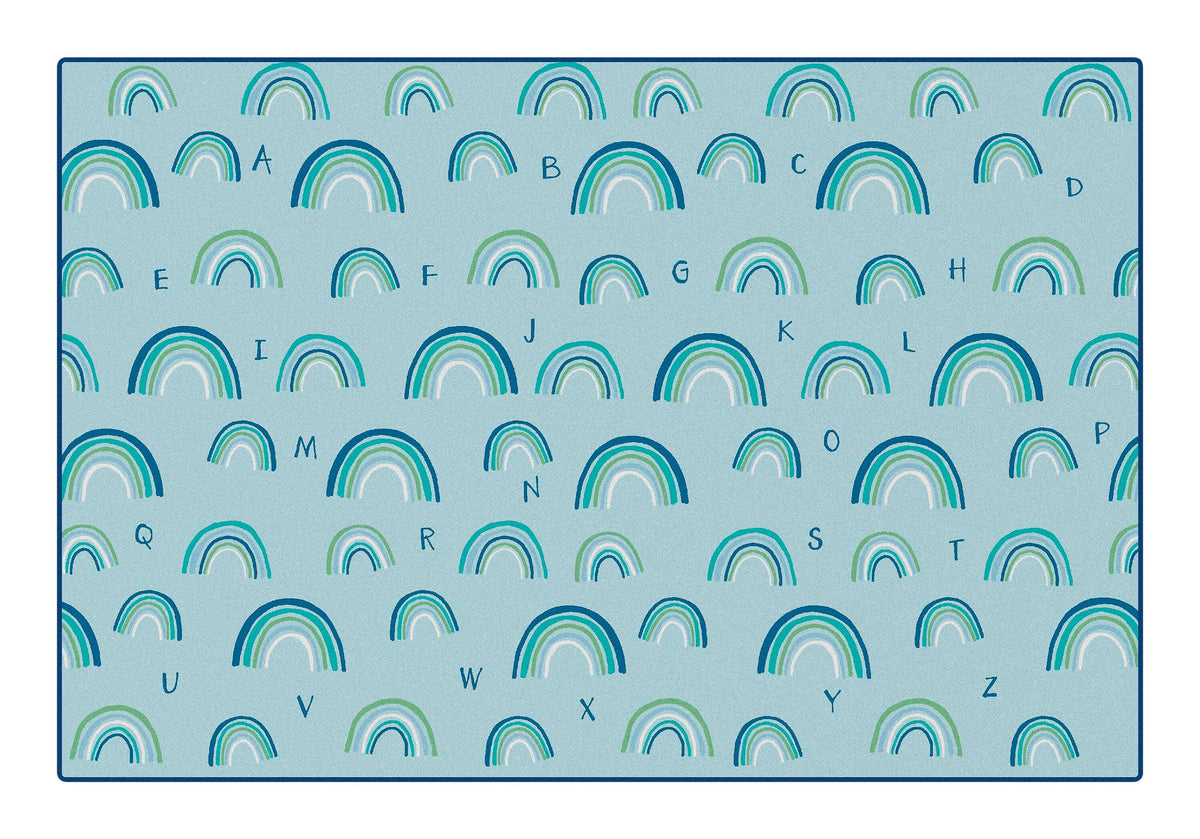CARPETS FOR KIDS - KIDSOFT RAINBOWS LITERACY - RECTANGLE - 4 FT X 6 FT - SPECIFY CARPET COLOR