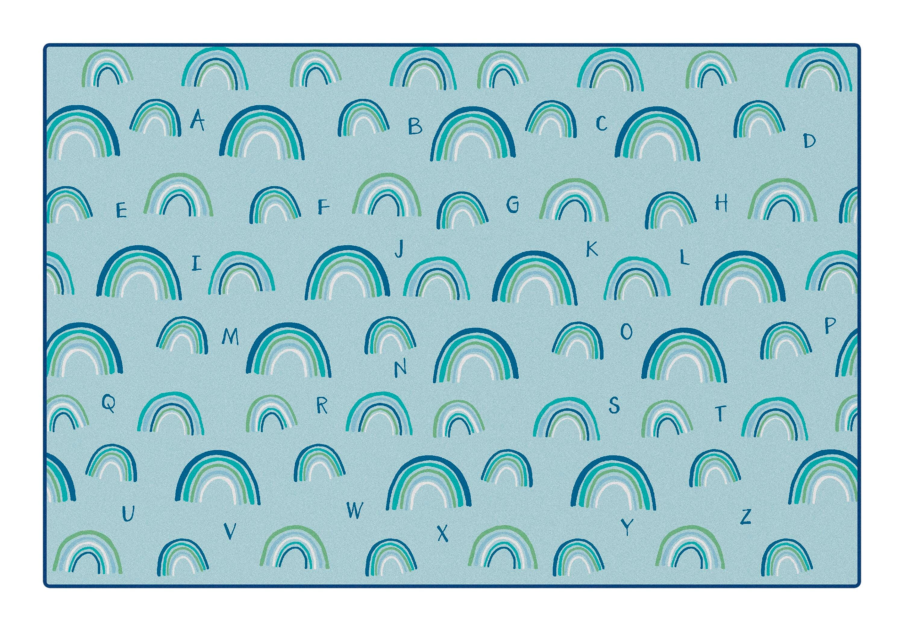 CARPETS FOR KIDS - KIDSOFT RAINBOWS LITERACY - RECTANGLE - 6 FT X 9 FT - SPECIFY CARPET COLOR