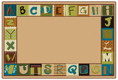 CARPETS FOR KIDS - KIDSOFT TODDLER ALPHABET BLOCKS BORDER - RECTANGLE - 6 FT X 9 FT - SPECIFY CARPET COLOR