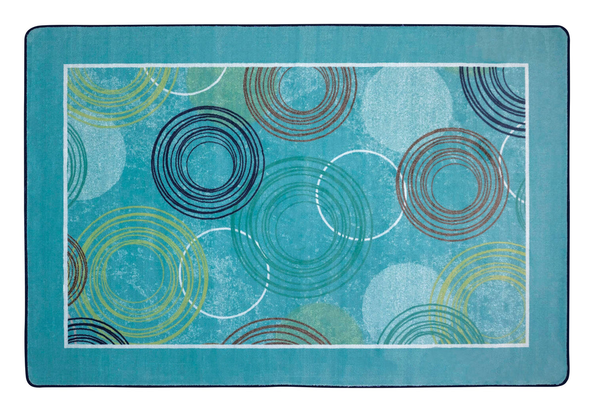 CARPETS FOR KIDS - KIDSOFT RAINDROP RIPPLES DECORATIVE - RECTANGLE - 6 FT X 9 FT - SPECIFY CARPET COLOR