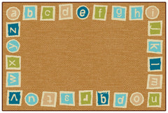 CARPETS FOR KIDS - KIDSVALUE ALPHABET BLOCKS BORDER - RECTANGLE - 4 FT X 6 FT - SPECIFY CARPET COLOR