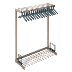 COAT RACK - MAGNUSON - METAL OFFICE RAK - 2L 1 HAT SHELF - 1 BOOT SHELF - 2 UMBRELLA HOLDERS - 16 HANGERS - SPECIFY PRODUCT DIMENSIONS - SPECIFY COLOR