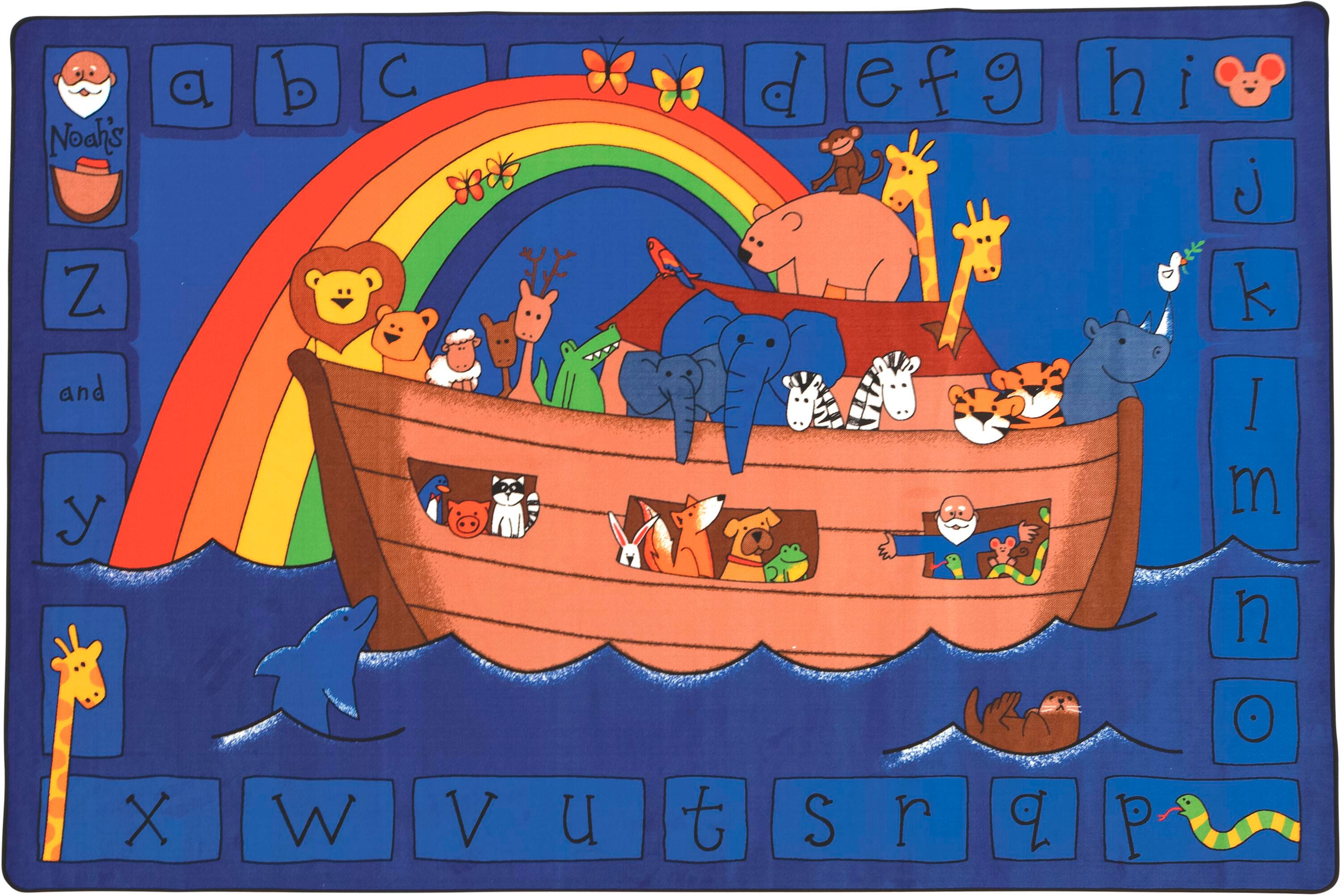 CARPETS FOR KIDS - KIDSVALUE PLUS ALPHABET NOAH - RECTANGLE - 6 FT X 9 FT - SPECIFY CARPET COLOR