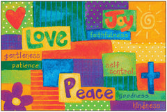 CARPETS FOR KIDS - KIDSVALUE PLUS SPIRITUAL FRUIT PAINTED - RECTANGLE - 6 FT X 9 FT - SPECIFY CARPET COLOR