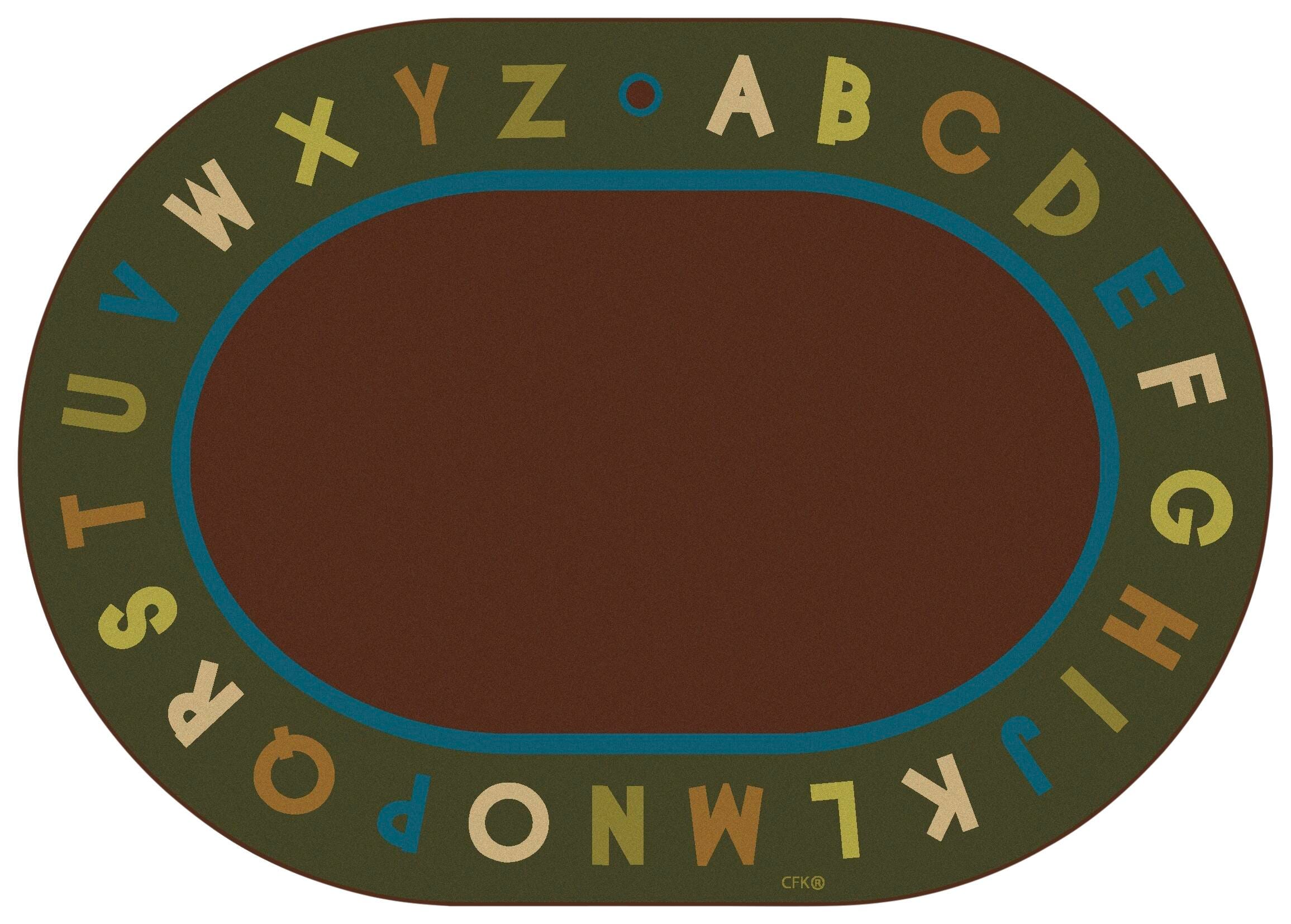 CARPETS FOR KIDS - PREMIUM ALPHABET CIRCLETIME - OVAL - 6 FT X 9 FT - SPECIFY CARPET COLOR