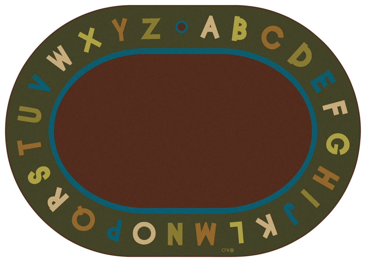 CARPETS FOR KIDS - PREMIUM ALPHABET CIRCLETIME - OVAL - 6 FT X 9 FT - SPECIFY CARPET COLOR