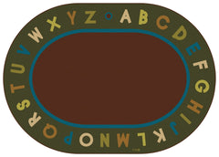 CARPETS FOR KIDS - PREMIUM ALPHABET CIRCLETIME - OVAL - 6 FT X 9 FT - SPECIFY CARPET COLOR