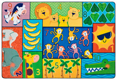 CARPETS FOR KIDS - PIXEL PERFECT JUNGLE JAM COUNTING - RECTANGLE - 6 FT X 9 FT - SPECIFY CARPET COLOR