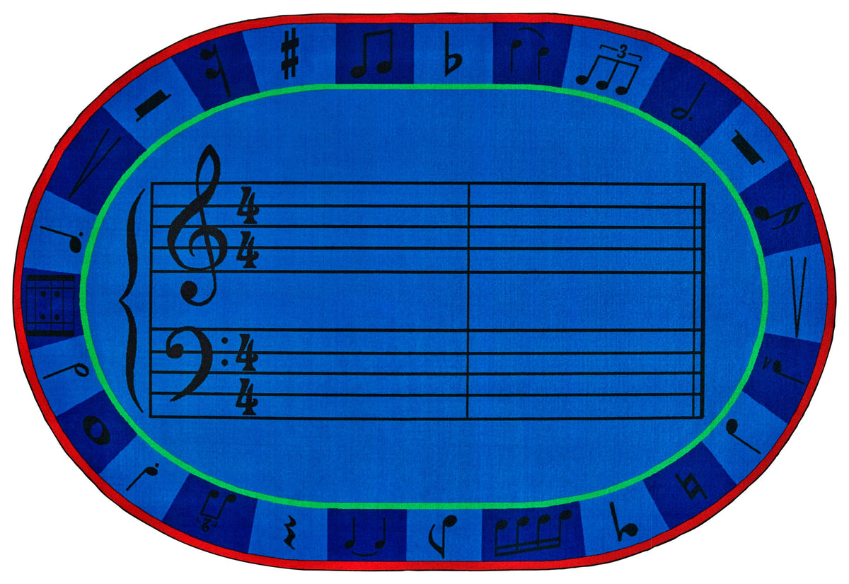 CARPETS FOR KIDS - KIDSVALUE PLUS A-SHARP MUSIC - OVAL - 6 FT X 9 FT - SPECIFY CARPET COLOR