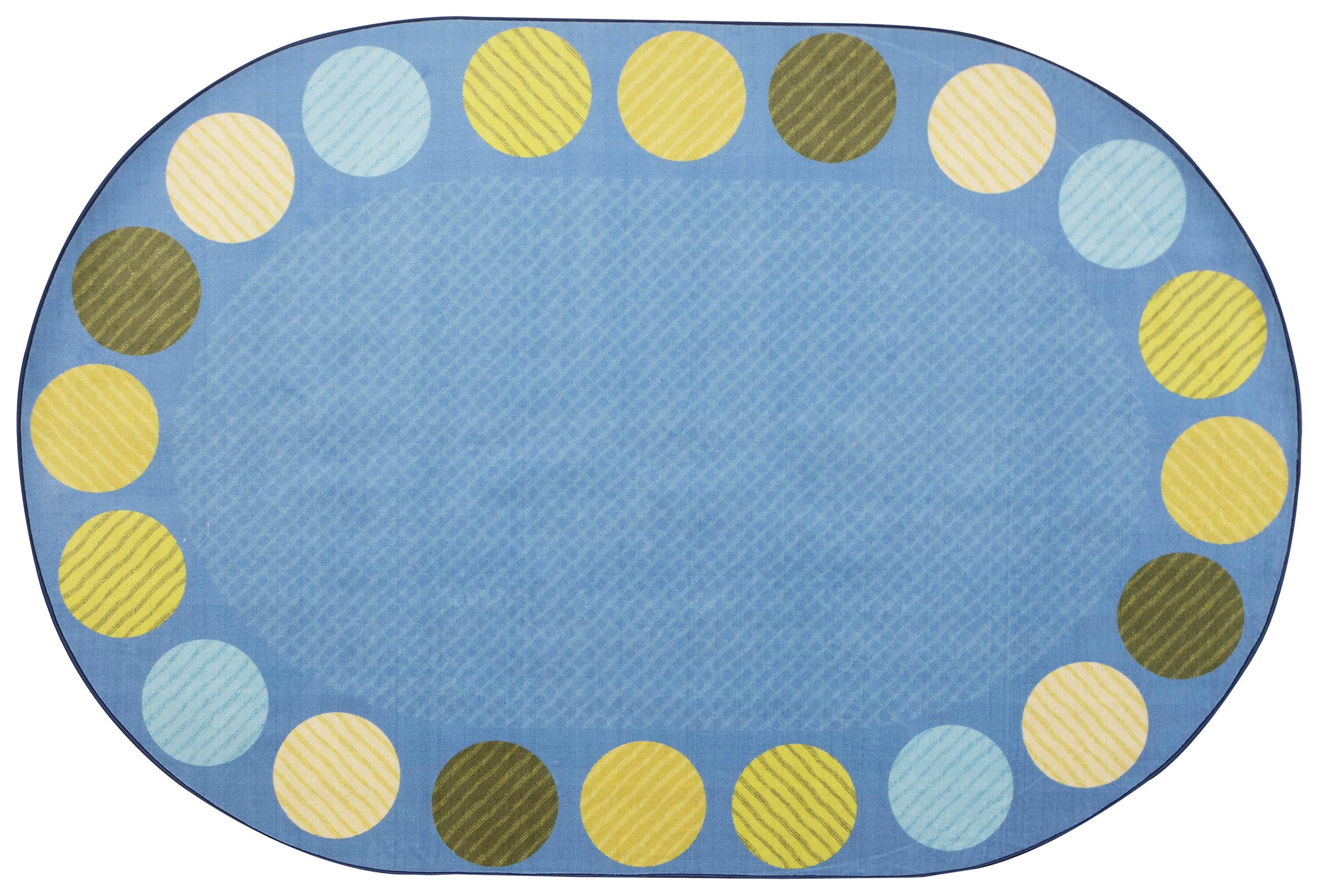 CARPETS FOR KIDS - PIXEL PERFECT CALMING COLORS OPEN SEATING - OVAL - 6 FT X 9 FT - SPECIFY CARPET COLOR