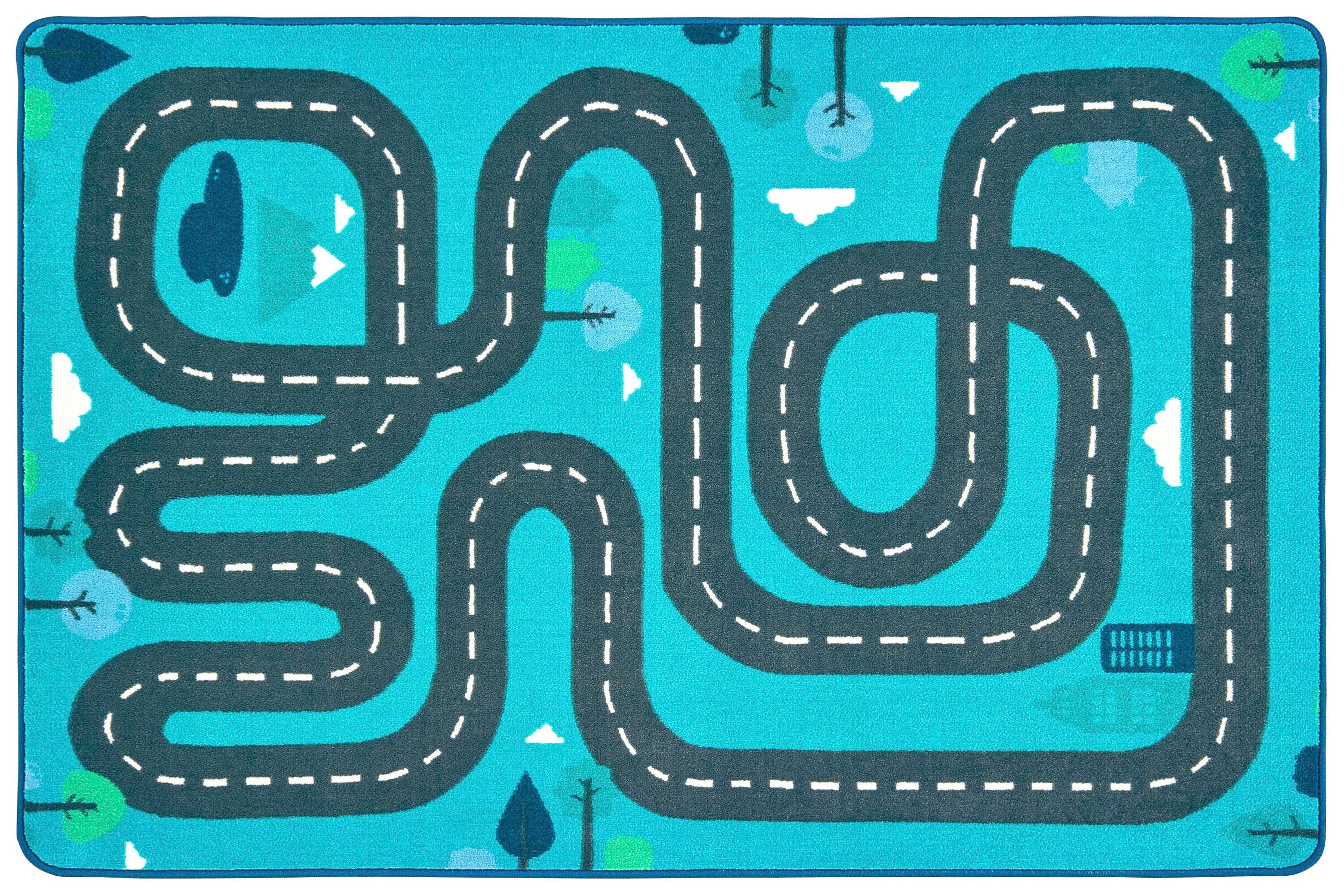 CARPETS FOR KIDS - PIXEL PERFECT TRANQUIL TRAVELING ROAD - RECTANGLE - 4 FT X 6 FT - SPECIFY CARPET COLOR